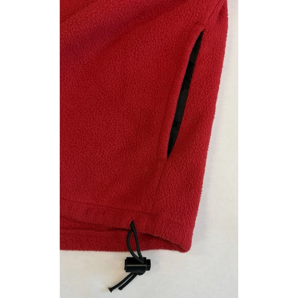 90's Vtg J. Crew Oarsman Red Fleece Pullover 1/4 Zip Men's Large Made in USA